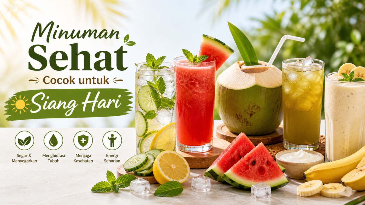 Temukan pilihan minuman sehat yang cocok untuk siang hari, segar, mudah dibuat, dan membantu tubuh tetap bugar saat cuaca panas.