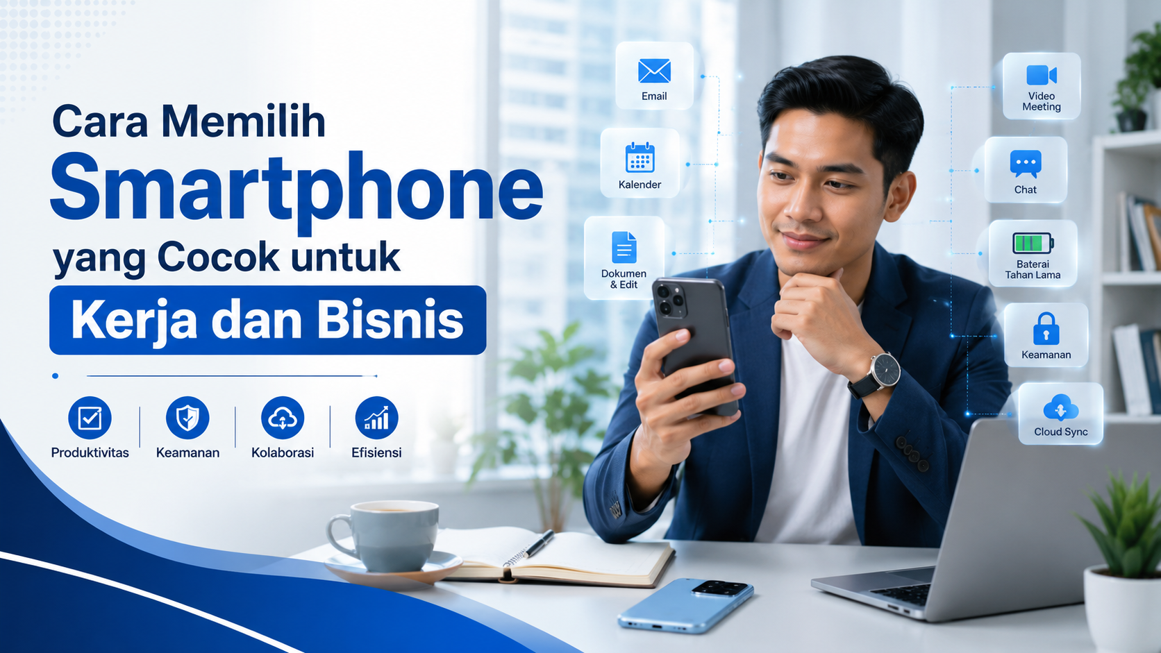Panduan memilih smartphone untuk kebutuhan kerja, komunikasi, dokumen, meeting online, dan aktivitas bisnis sehari-hari.